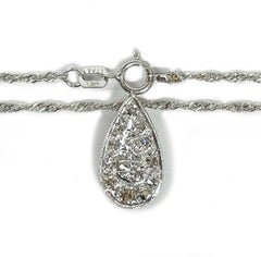 White Gold Diamond Pear-Shaped Pendant Necklace