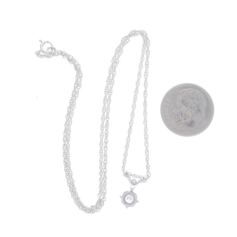 Round Cut White Gold Diamond Pendant Necklace 15