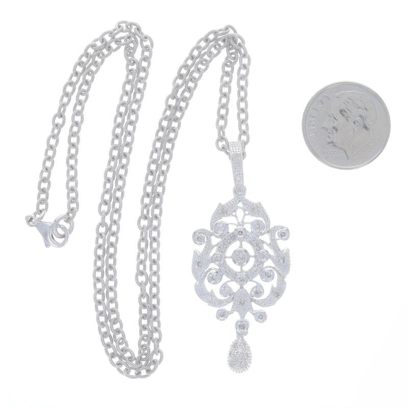 Collana con ciondolo in oro bianco da 17 3/4