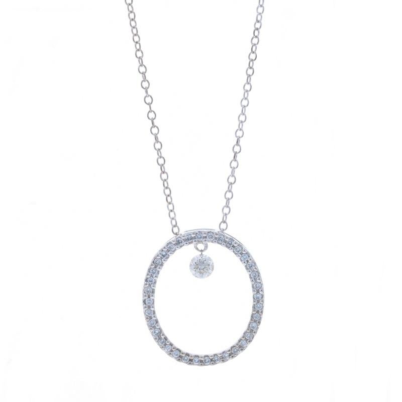 Metal Content: 14k White Gold

Stone Information

Natural Diamond
Carat(s): .15ct
Cut: Round Brilliant
Color: G
Clarity: Si2

Natural Diamonds
Carat(s): .20ctw
Cut: Round Brilliant
Color: G - H
Clarity: SI1 - SI2

Total Carats: 0.35ctw

Chain Style: