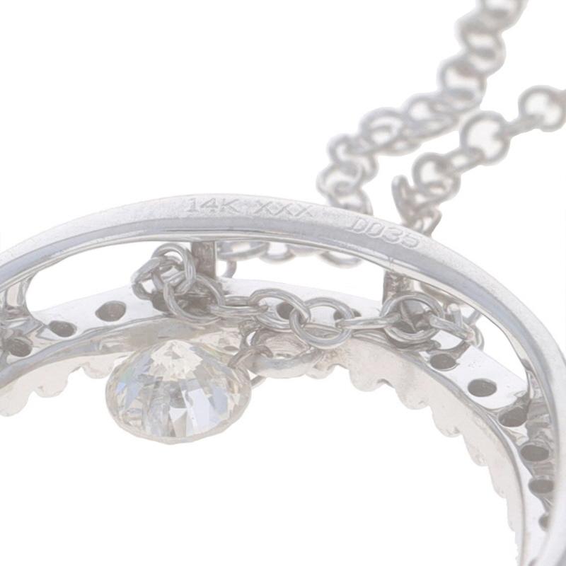 Women's White Gold Diamond Pendant Necklace 18