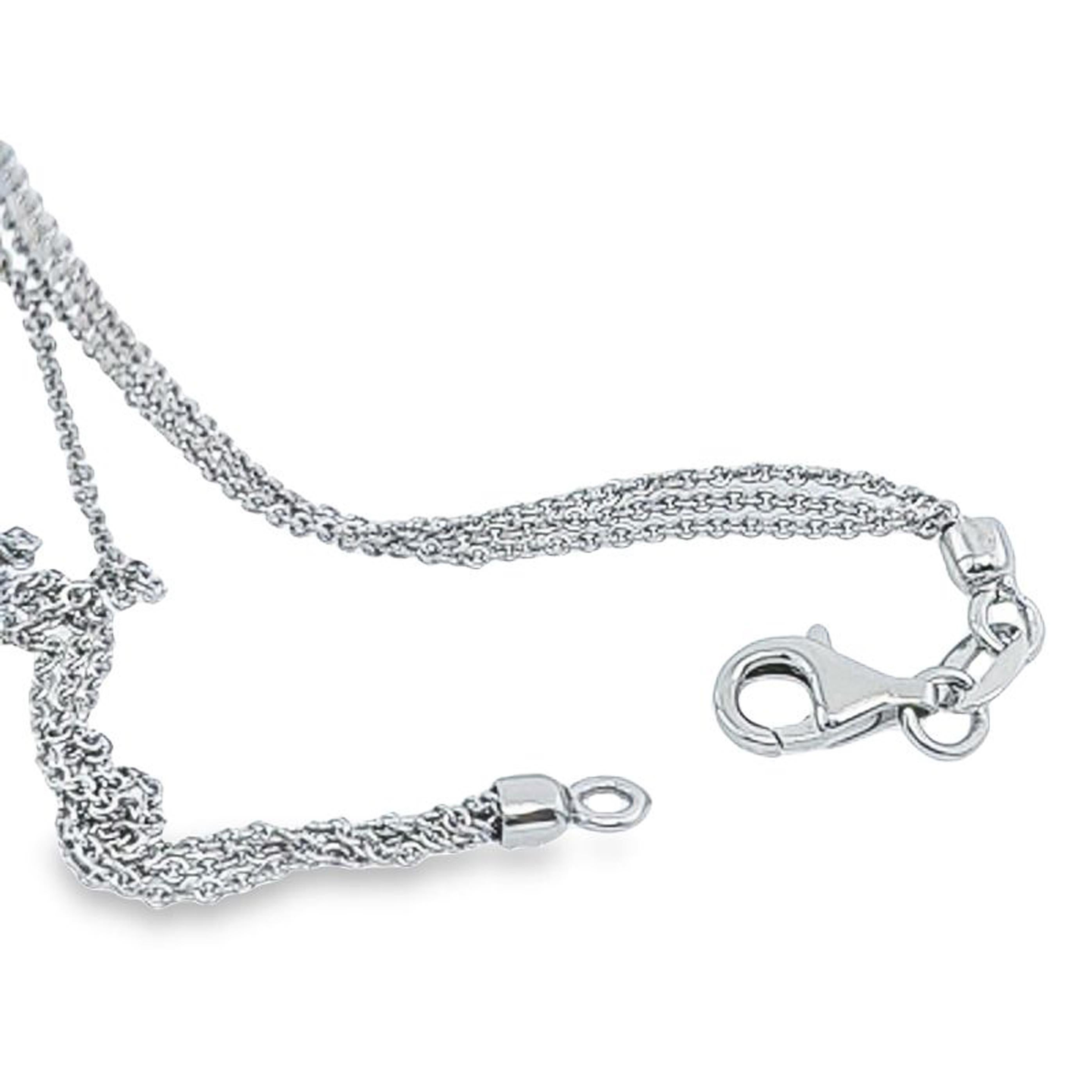 Round Cut White Gold Diamond Pendant Necklace For Sale