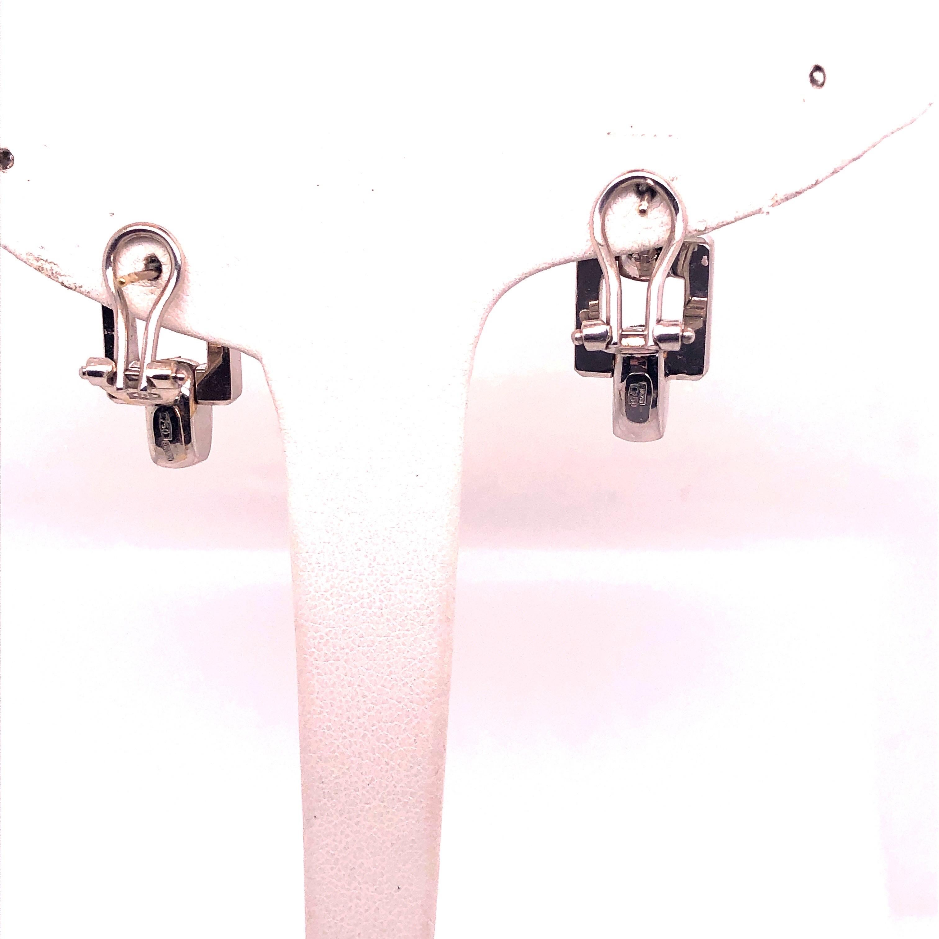 Modern White Gold Diamond Post Clip Earrings