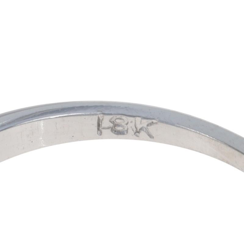 Weißgold Diamant Retro Verlobungsring - 18k Runde Brillant .41ctw Vintage By im Angebot 2