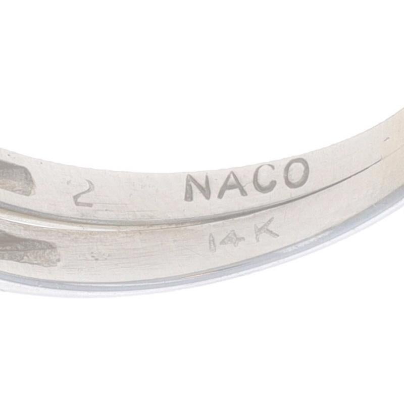 Weißgold Diamant Retro Verlobungsring & Hochzeit Band - 14k Rd .48ctw Vintage By im Angebot 2