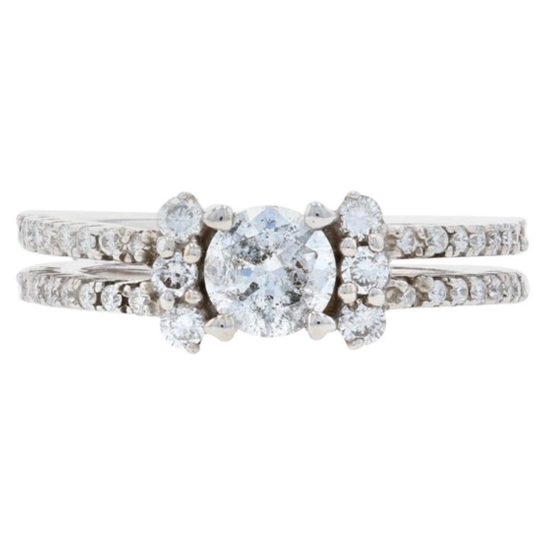 White Gold Diamond Ring, 14 Karat Round Brilliant Cut .95 Carat Engagement