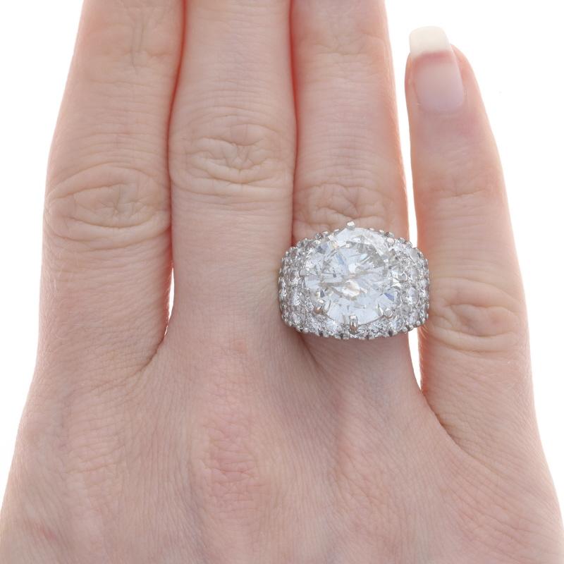 Size: 7
Sizing Fee: Up 1 size for $80 or Down 1 1/2 sizes for $60
Note: If resized, the shank will become very oval in shape.

Metal Content: 14k White Gold

Stone Information
Natural Diamond
Carat(s): 7.75ct (weighed)
Cut: Round Brilliant
Color: