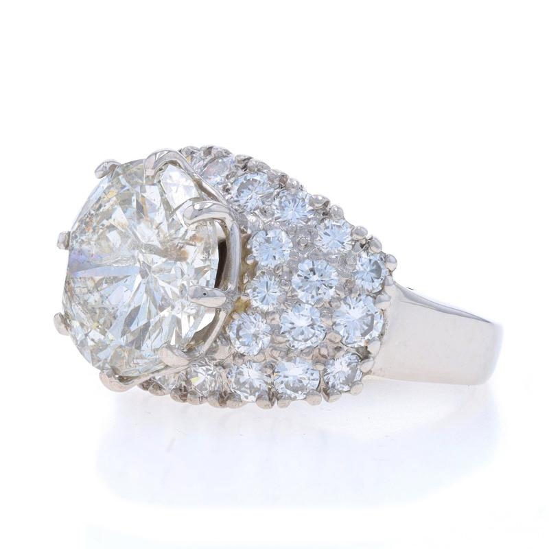 Round Cut White Gold Diamond Ring - 14k Round Brilliant 10.31ctw For Sale