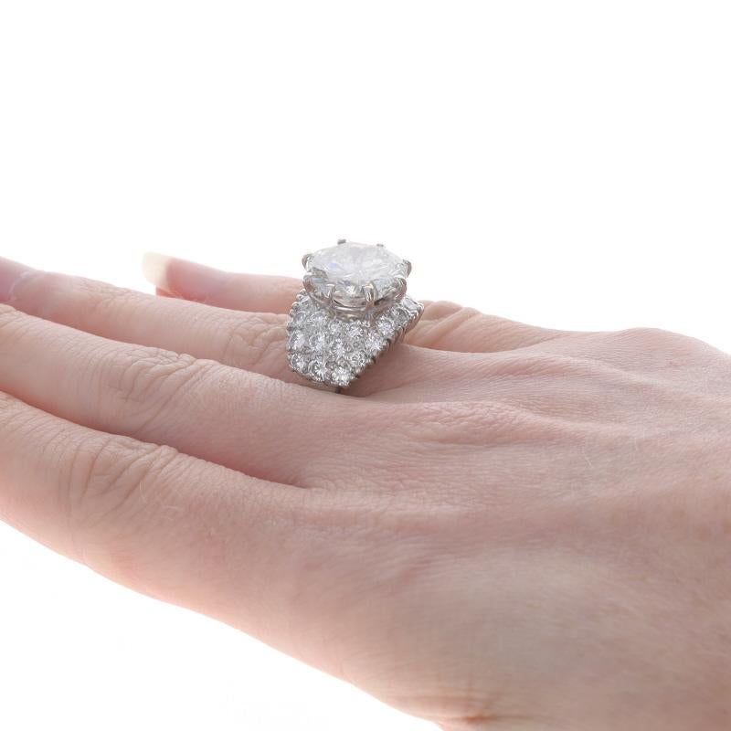 White Gold Diamond Ring - 14k Round Brilliant 10.31ctw In Excellent Condition For Sale In Greensboro, NC