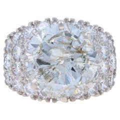 Anillo de Diamantes de Oro Blanco - 14k Redondo Brillante 10.31ctw