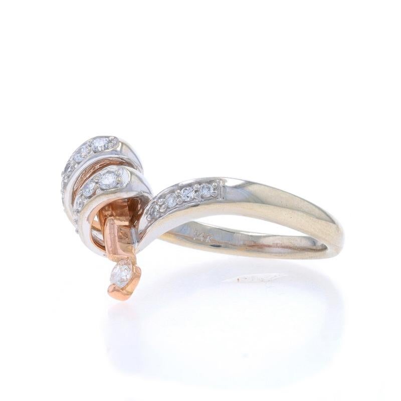 Anello con diamante in oro bianco - 14k Round Brilliante .30ctw Twist Looping In condizioni ottime in vendita a Greensboro, NC