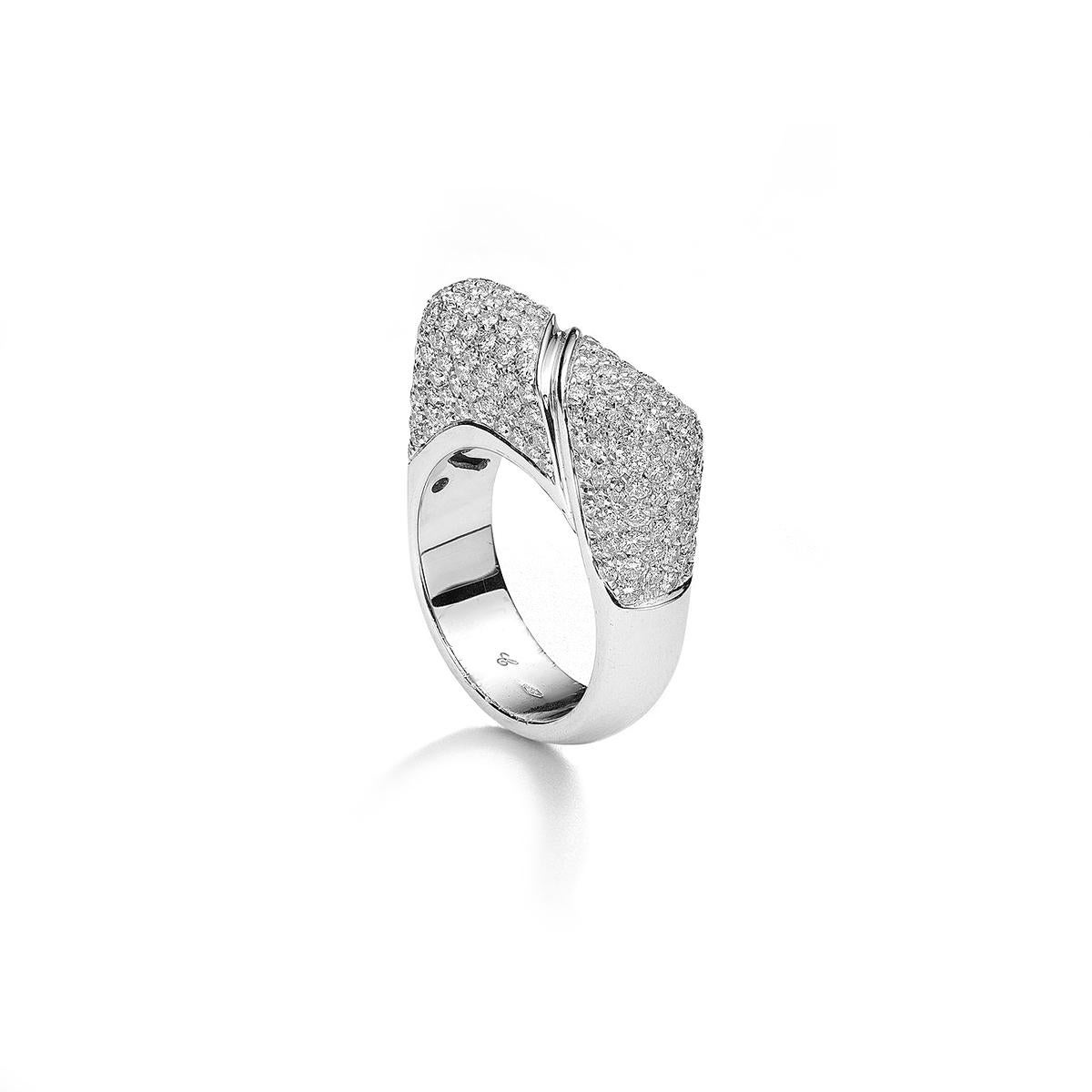 Contemporary White Gold Diamond Ring For Sale