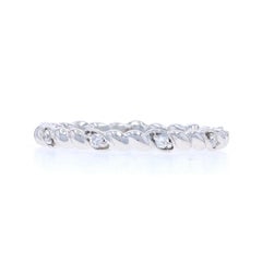 White Gold Diamond Rope Band 14k Round Brilliant .10ctw Braid Ring