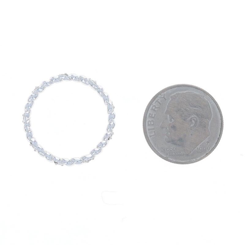 Anello a corda con diamanti in oro bianco 14k a brillante rotondo da 0,10 ct. in vendita 1