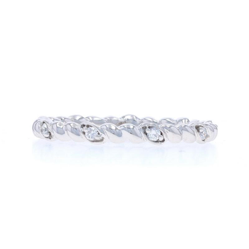 Anello a corda con diamanti in oro bianco 14k a brillante rotondo da 0,10 ct. in vendita