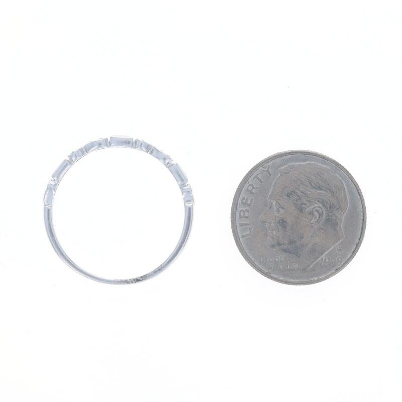 Fascia nuziale in oro bianco con diamante e zaffiro - Anello tondo Brilliante 14k da 0,27 ct. in vendita 1