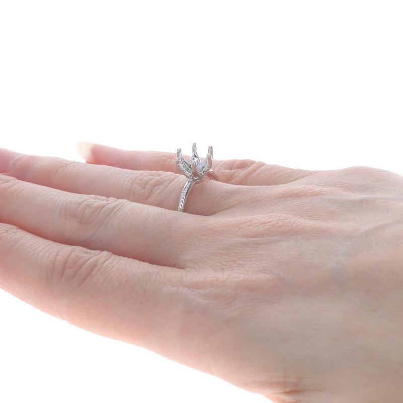 Bague de fiançailles semi-mountée en or blanc 14 carats pour 2,00 carats ronds Pour femmes en vente