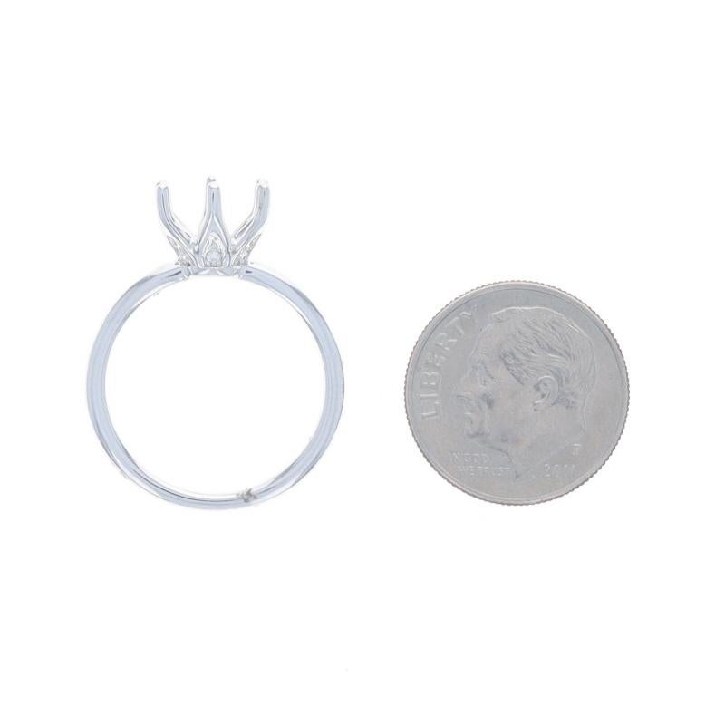 Bague de fiançailles semi-mountée en or blanc 14 carats pour 2,00 carats ronds en vente 1