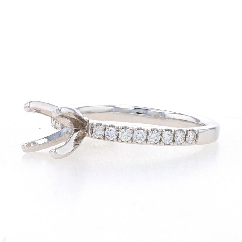Taglio rotondo Anello di fidanzamento semi-montato in oro bianco 18k Rnd .30ctw con centro di ~6.5mm in vendita