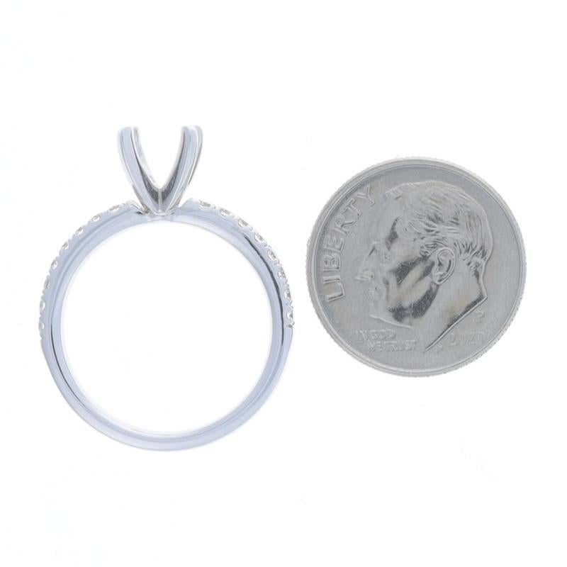 Donna Anello di fidanzamento semi-montato in oro bianco 18k Rnd .30ctw con centro di ~6.5mm in vendita