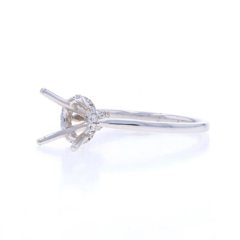 White Gold Diamond Semi-Mount Hidden Halo Engagement Ring 14k .12ctw for 1.25ct In New Condition For Sale In Greensboro, NC