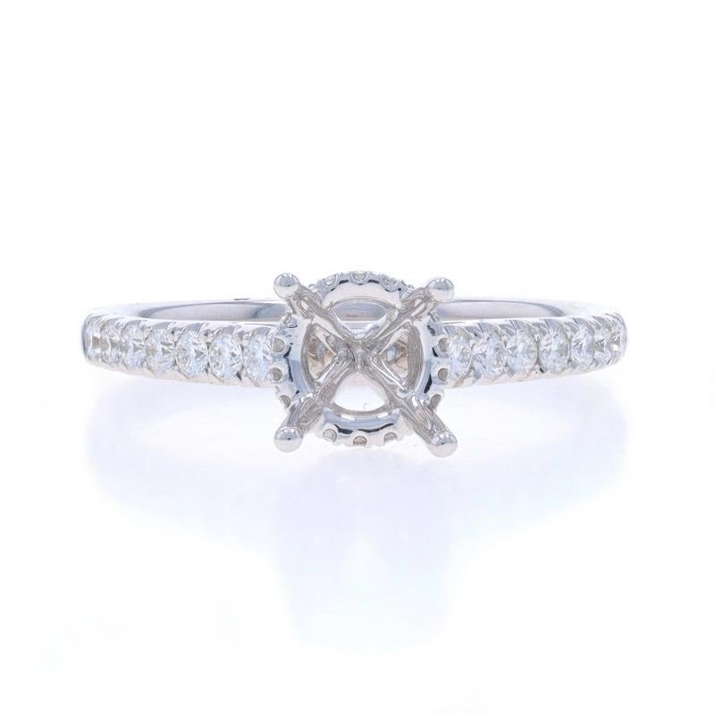 Size: 6 1/2
Note: Please contact us for a resizing quote.

Metal Content: 14k White Gold

Stone Information
Natural Diamonds
Carat(s): .32ctw
Cut: Round Brilliant
Color: F - G
Clarity: VS2 - SI1

Total Carats: .32ctw

Center Fits Stone Size: 1.00ct