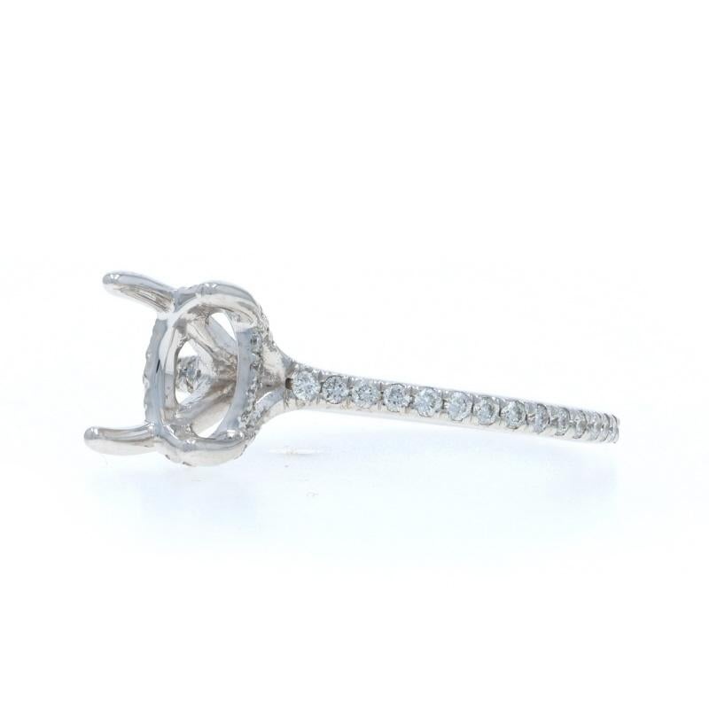 Bague de fiançailles en or blanc avec halo caché et semi-monture en diamant - 14k .33ctw Neuf - En vente à Greensboro, NC