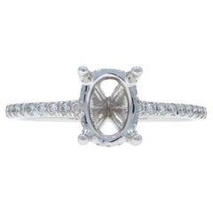 Anello di fidanzamento con diamante semimontato in oro bianco a forma di aureola nascosta - 14k .33ctw