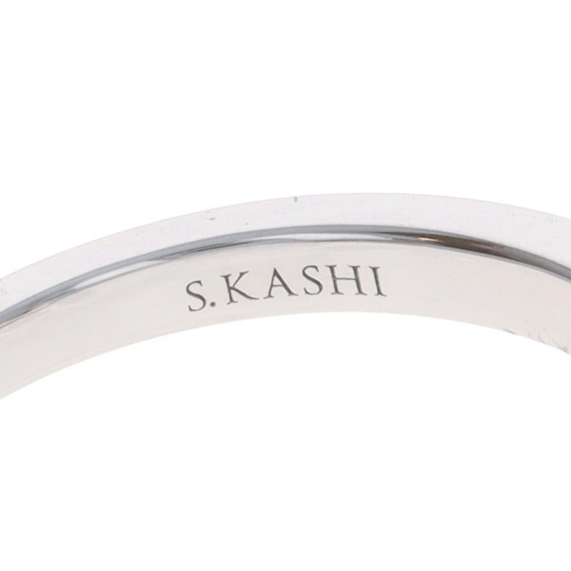 Anello di fidanzamento con diamante semimontato in oro bianco a forma di aureola nascosta - 14k Round .12ctw in vendita 2