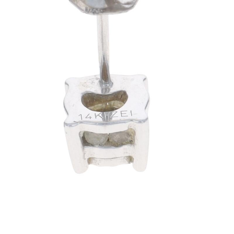 Boucle d'oreille en or blanc diamant SINGLE - 14k Round Brilliant One Pierced Unisexe en vente