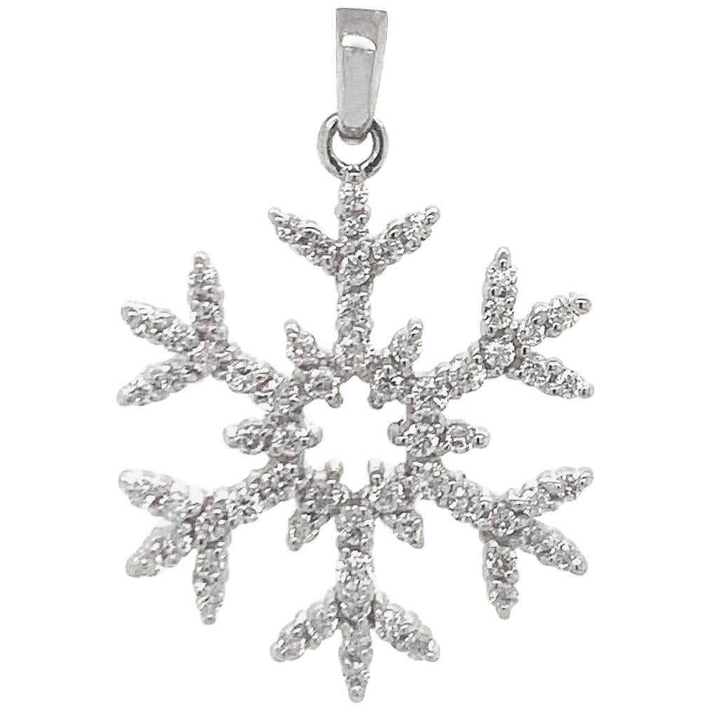 Pendentif breloque flocon de neige en diamants