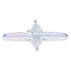Verlobungsring aus Weißgold mit Diamant Solitär - 14k Marquise .57ct