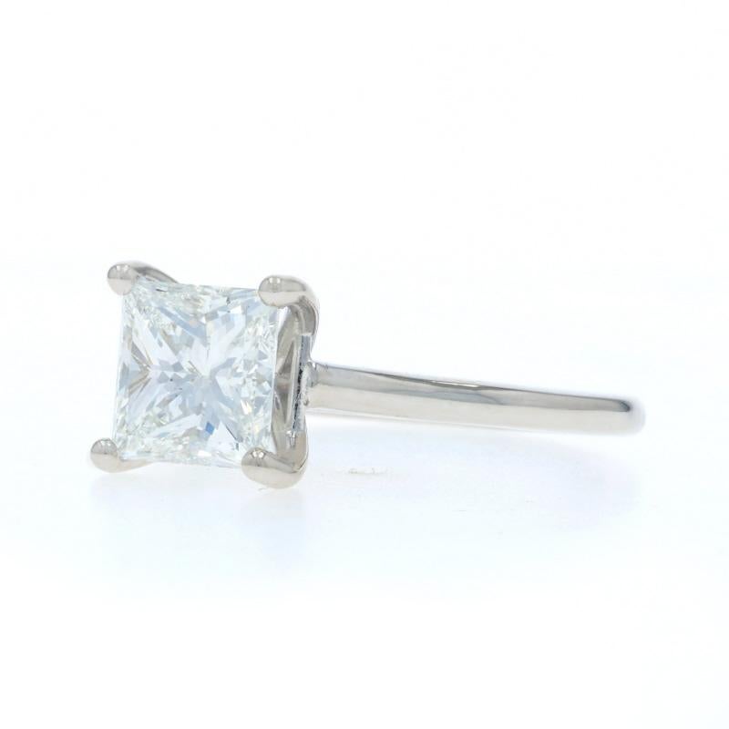Anillo de compromiso solitario de diamantes de oro blanco - 14k Princesa 2.01ct GIA en Nuevo estado para la venta en Greensboro, NC
