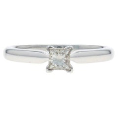 White Gold Diamond Solitaire Engagement Ring - 14k Princess .25ct