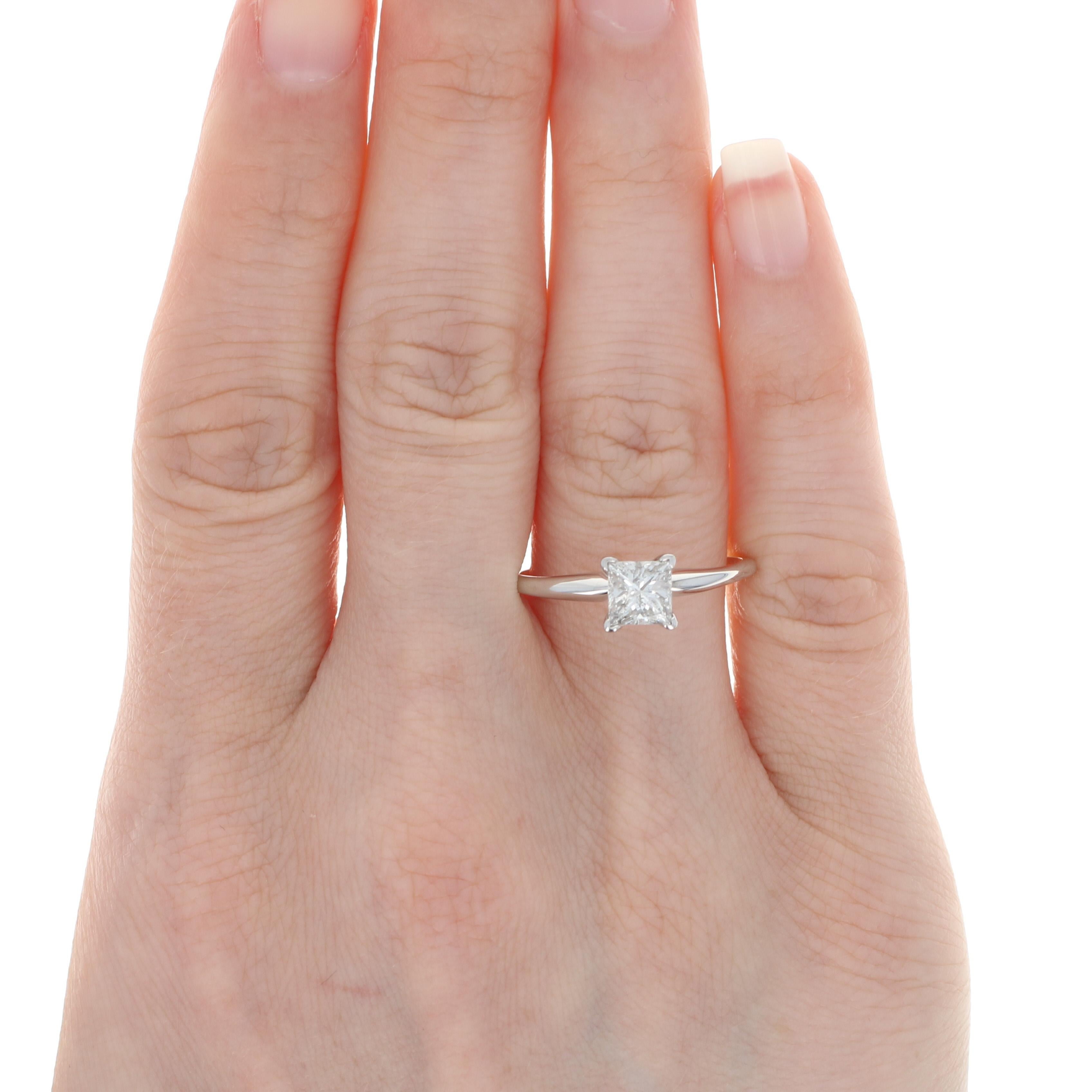 sideways princess cut engagement ring