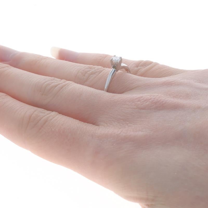 Weißgold Diamant Solitär Verlobungsring - 14k Rund Brillant .16ct Damen