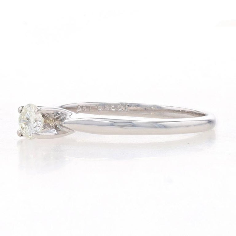 White Gold Diamond Solitaire Engagement Ring 14k Round Brilliant .23ct ...