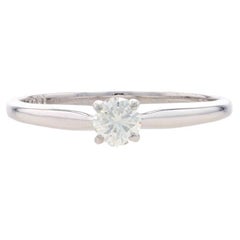 White Gold Diamond Solitaire Engagement Ring 14k Round Brilliant .23ct