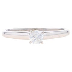 Bague de fiançailles en or blanc avec solitaire en diamant - 14k brillant rond .26ct