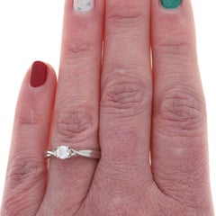 White Gold Diamond Solitaire Engagement Ring - 14k Round Brilliant .33ctw