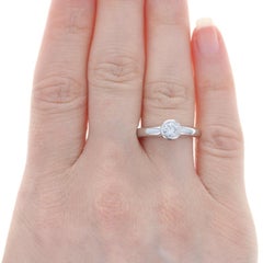 White Gold Diamond Solitaire Engagement Ring - 14k Round Brilliant .45ct