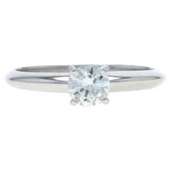 White Gold Diamond Solitaire Engagement Ring - 14k Round Brilliant .45ct
