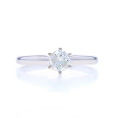 White Gold Diamond Solitaire Engagement Ring - 14k Round Brilliant .47ct