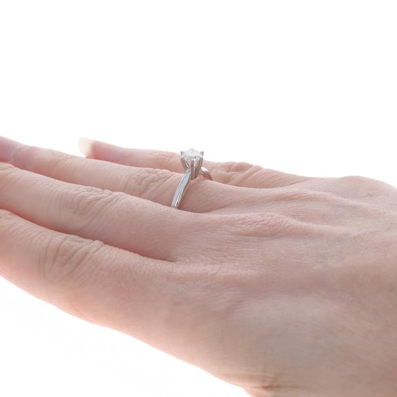 Women's White Gold Diamond Solitaire Engagement Ring - 14k Round Brilliant .47ct For Sale