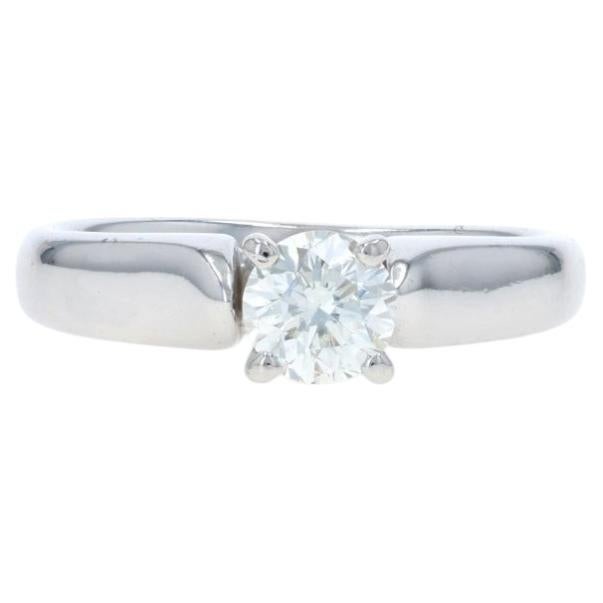 Anello di fidanzamento solitario con diamante in oro bianco - 14k Brilliante rotondo .55ct