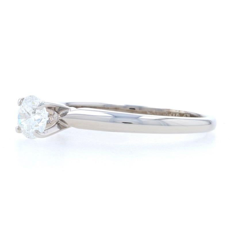 Round Cut White Gold Diamond Solitaire Engagement Ring - 14k Round Brilliant Cut .47ct For Sale