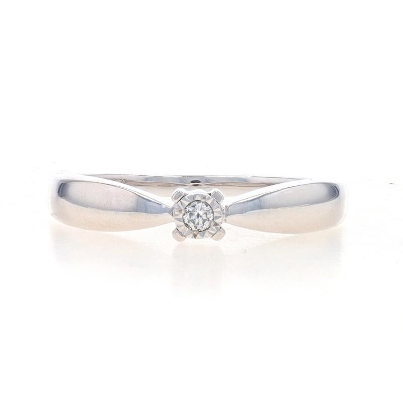 White Gold Diamond Solitaire Engagement Ring - 14k Round Brilliant Cut Promise For Sale