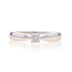 Bague de fiançailles en or blanc avec solitaire en diamant - 14k Round Brilliant Cut Promise