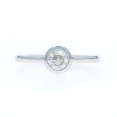 White Gold Diamond Solitaire Engagement Ring - 18k Round Brilliant .40ct