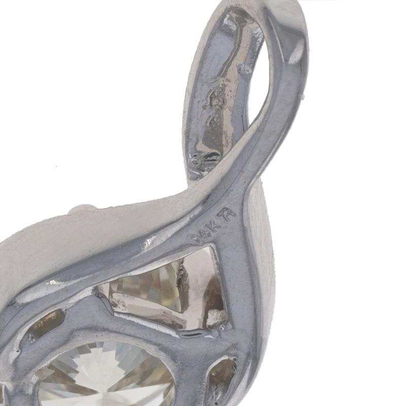 Weißgold Diamant Solitär Anhänger - 14k Rund Brillant 1,48ct im Zustand „Neu“ im Angebot in Greensboro, NC